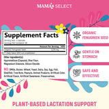 Mama's Select Organic Fenugreek Capsules – Natural Herbal Lactation Supplement to Boost Milk Supply, Vegan Digestive Health Aid, Allergen-Free & Non-GMO, USA-Made for Breastfeeding Moms