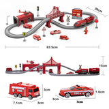Train Sets for Toddlers, 66 Pcs Trains Toy with Battery Operated & Tracks (Magnetic Connection), Compatible with Thomas, Brio, Christmas Toy Gifts for 3 4 5 6 7 8 Years Old (Fire Engines)