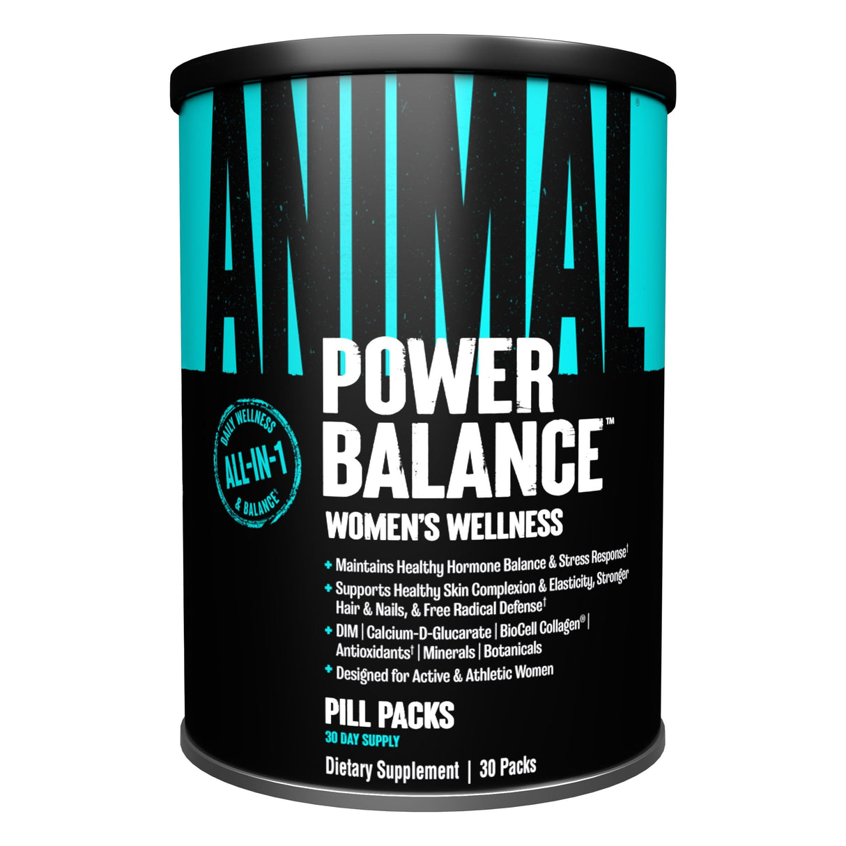 Animal Power Balance – Women's Alpha F Comprehensive Formula – Supports Hormonal Balance, Complexion, Hair, Nails, Mood and Stress, Intestinal Health, & Bone and Joint Health – 30 Packs