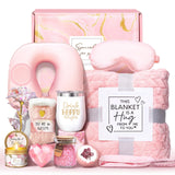 Birthday Gifts for Women Self Care Gifts Get Well Soon Gifts for Women,Relaxing Spa Gifts Basket w/Flannel Blanket Traveling Pillow Care Package christmas Birthday Gifts Idea for Mom Her Wife Friends