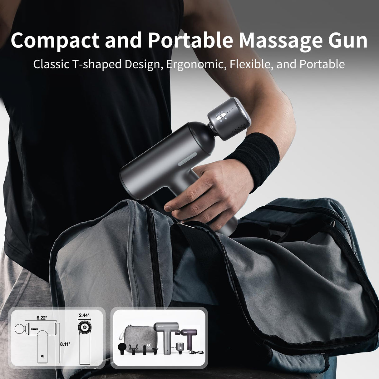 arboleaf Massage Gun with Heat and Cold, 6 Speeds Muscle Massage Gun Deep Tissue with Case, Powerful Percussion Massager for Home Gym Office Muscle Back Pain Relief, Gift