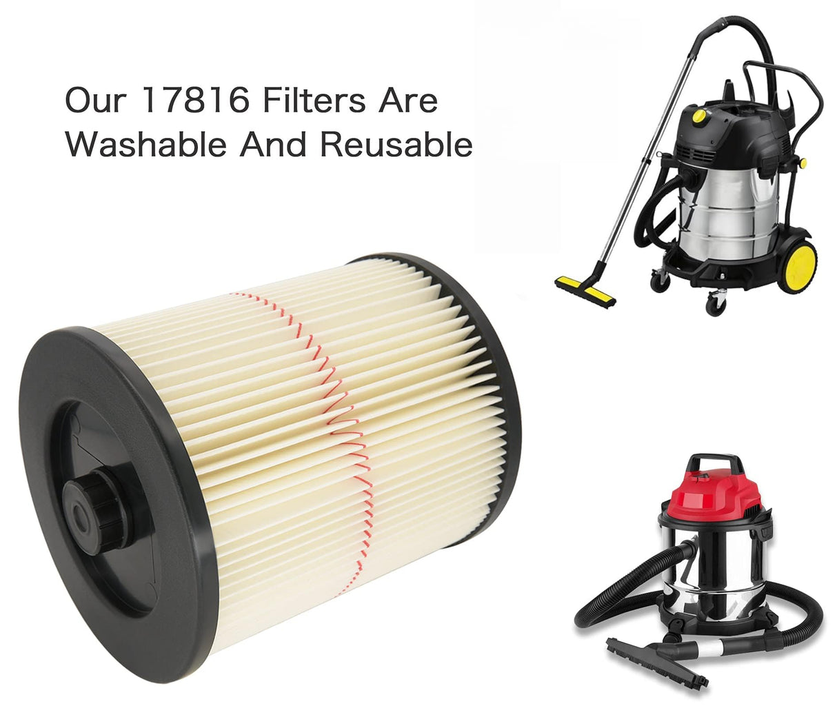 Dooniass 1 Pack Replacement Cartridge Filter Compatible with Craftsman 17816 9-17816 Wet Dry Vac fit 5/6/8/12/16/32 Gallon & Larger Vacuum Cleaner