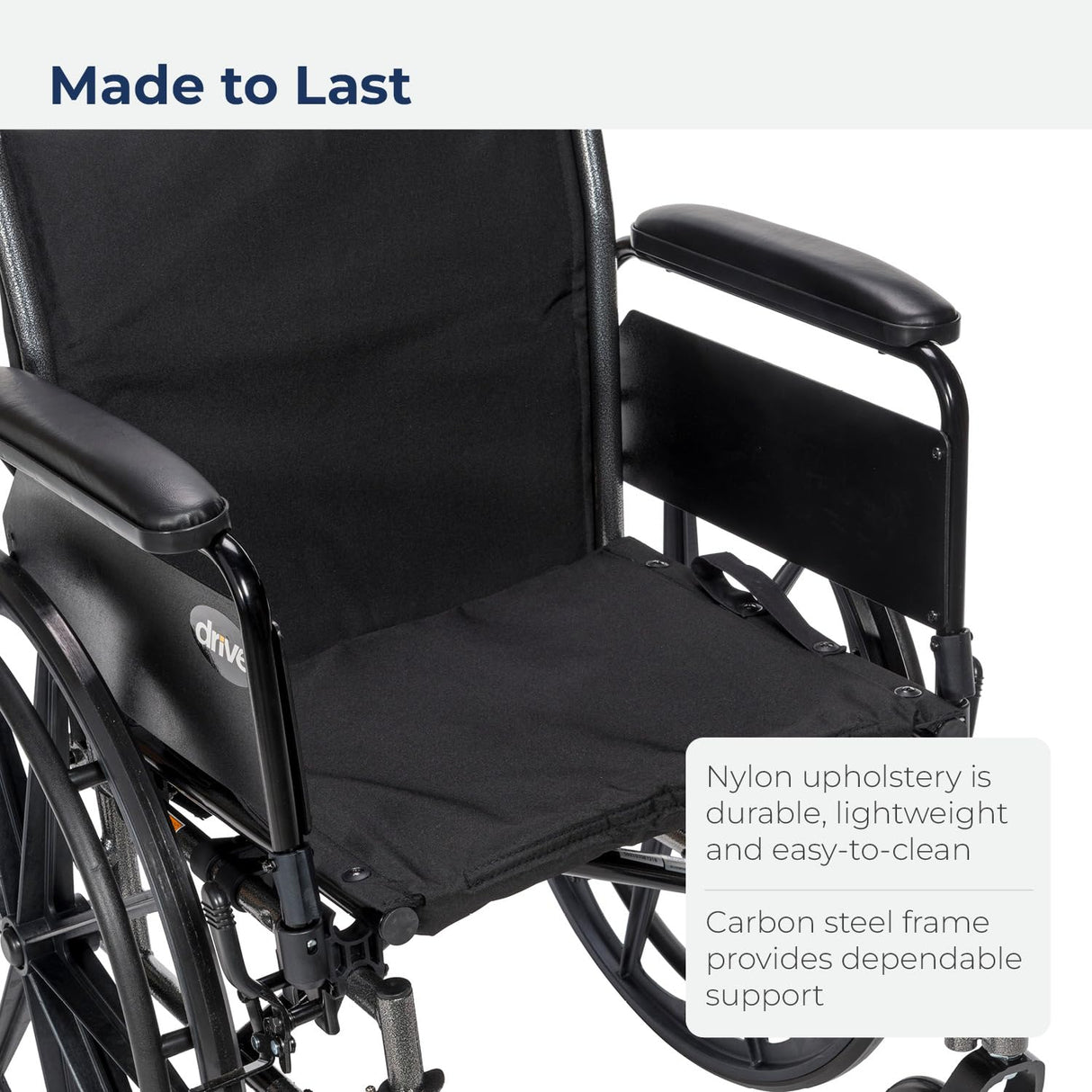 Drive Medical Cruiser III Light Weight Wheelchair with Various Flip Back Arm Styles and Front Rigging Options, Flip Back Removable Full Arms/Swing away Footrests, Black, 20 Inch
