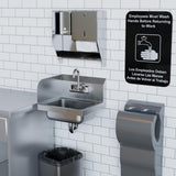 AmGood Stainless Steel Wall Mount Hand Sink with Faucet and Left Sidesplash 17" x 15" | NSF Commercial Hand Washing Basin For Restaurant, Kitchen and Home | Bowl Size: 10" x 14"