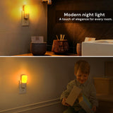 LOHAS-LED Amber Night Light, Dimmable Plug in Night Light with Light Sensor, Yellow Kids Nightlights, 5-80LM Sleep Light for Nursery, Bedroom, Bathroom, Hallway, Stairway, 2Pack