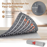 Food Warming Mat – Fast Heating Electric Warming Tray with 7 Temp Settings, 11-Hour Timer & Auto Shut-Off, Foldable Silicone Mat with Child Lock, Portable Warming Pad for Buffets, Holidays – Gray