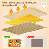 Food Warming Mat with Protective Table Mat, Graphene Fast Full-Surface Heating Mat, Electric Warming Tray with 6 Temperature and 6HoursTimer, Portable Rollable Food Warmer Perfect For Parties Buffet