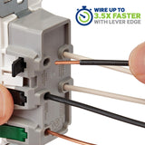 Leviton Lever Edge 15 Amp Tamper-Resistant Duplex Wall Outlet, 10-Pack, E5325-MW, White