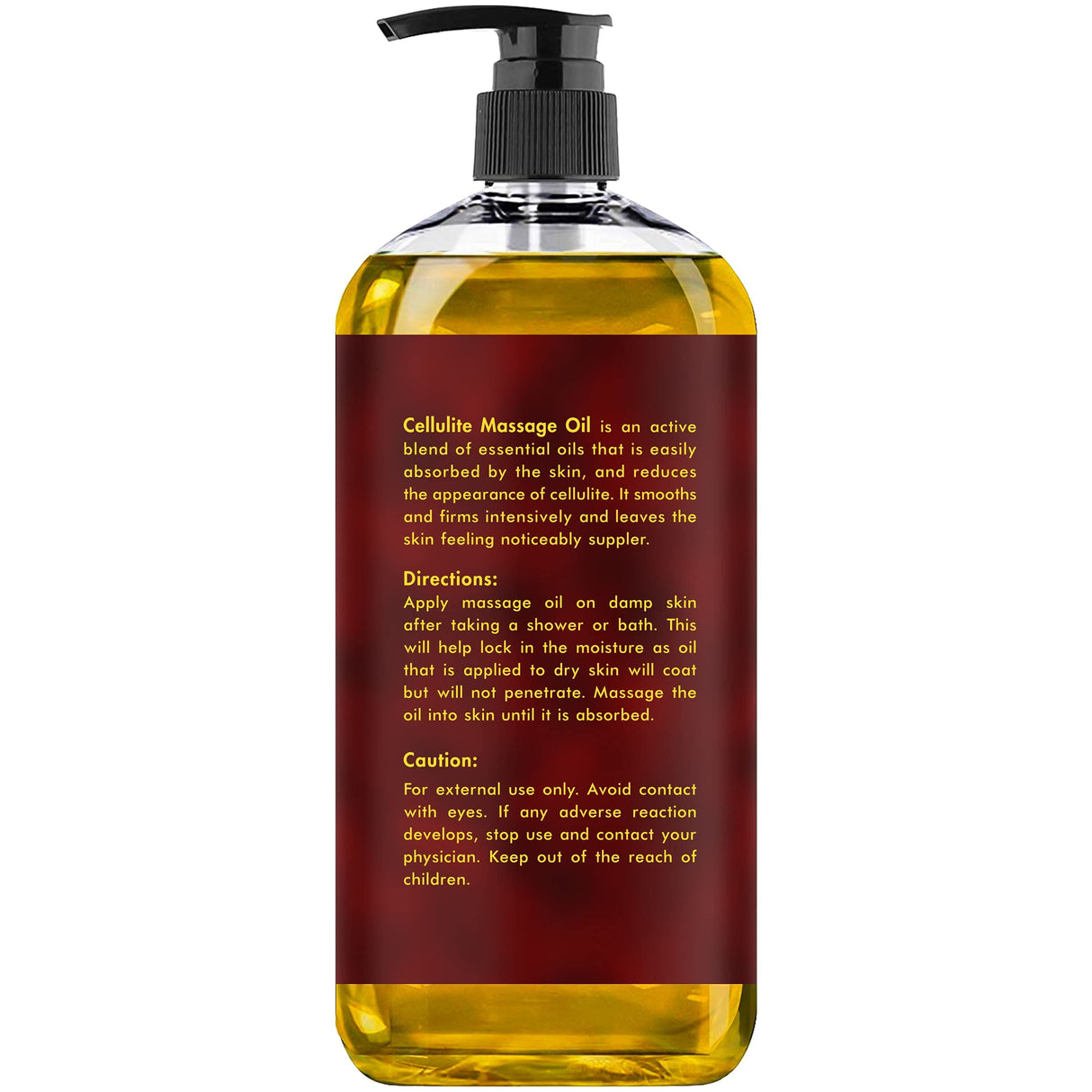 MAJESTIC PURE Cellulite Massage Oil for Massage Therapy - Refreshing, and Relaxing - Natural Oils with with Vegan Collagen & Stem Cells - for All Skin Types - Men and Women - 8 fl oz