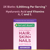 Nature's Bounty Advanced Hair, Skin & Nails, Argan-Infused Vitamin Supplement with Biotin and Hyaluronic Acid, 150 Rapid Release Softgels (Pack of 2)