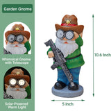 Elegondrar Funny Garden Gnomes Statue Outdoor Decor, Solar Telescope Gnome Decorations for Yard, Lawn, Patio, Porch, Christmas Birthday Housewaming Gifts for Dad, Men, Husband, 10.6 Inch, Resin