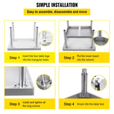 VEVOR Stainless Steel Equipment Grill Stand, 60 x 30 x 24 Inches Stainless Table, Grilling Stand Table with Undershelf, Equipment Standing Grill Desk for Hotel, Home, Restaurant Kitchen