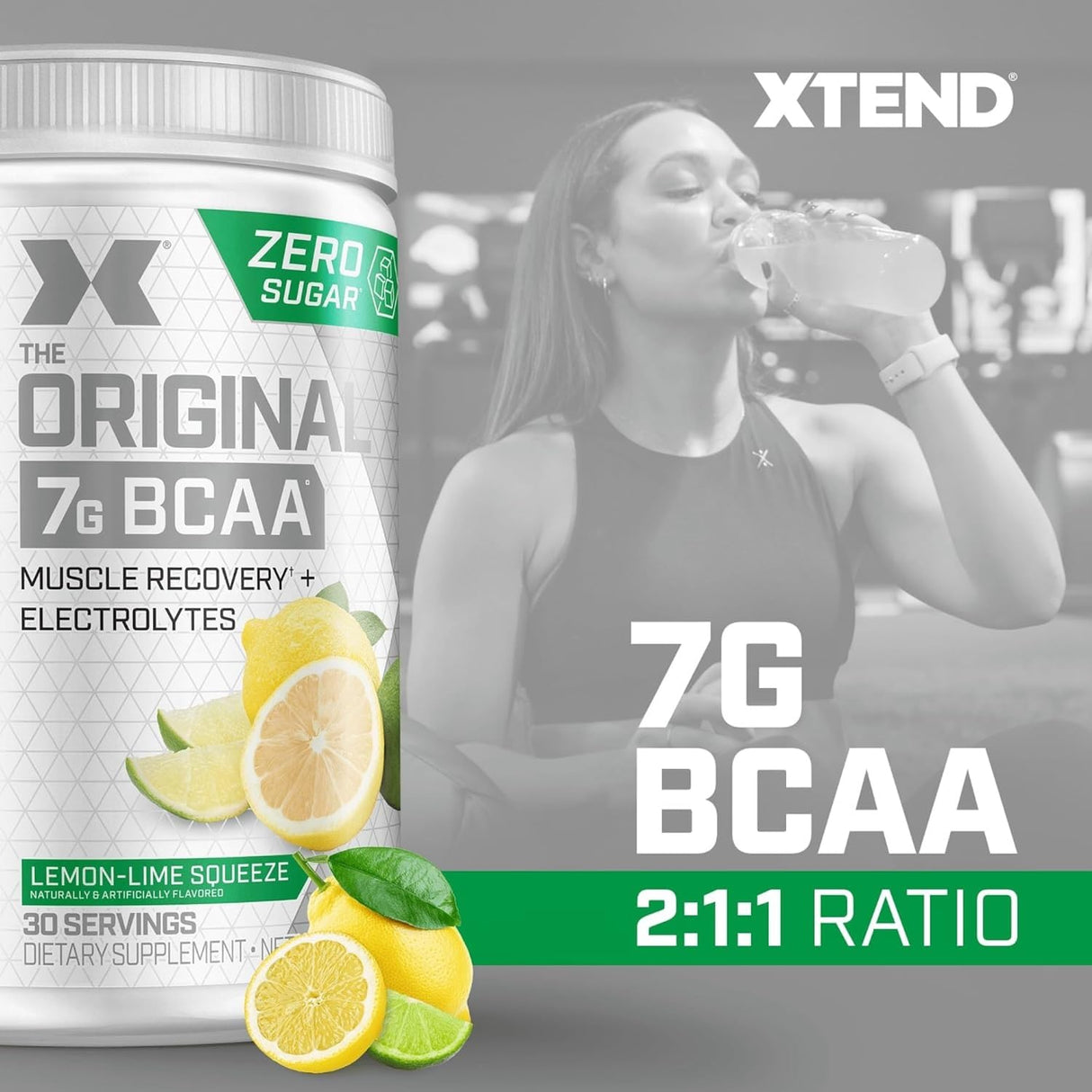 Xtend XTEND Original BCAA Powder 7g BCAA and 2.5g L-Glutamine, Sugar Free Post Workout Muscle Recovery Drink with Amino Acids for Men & Women, 30 Servings