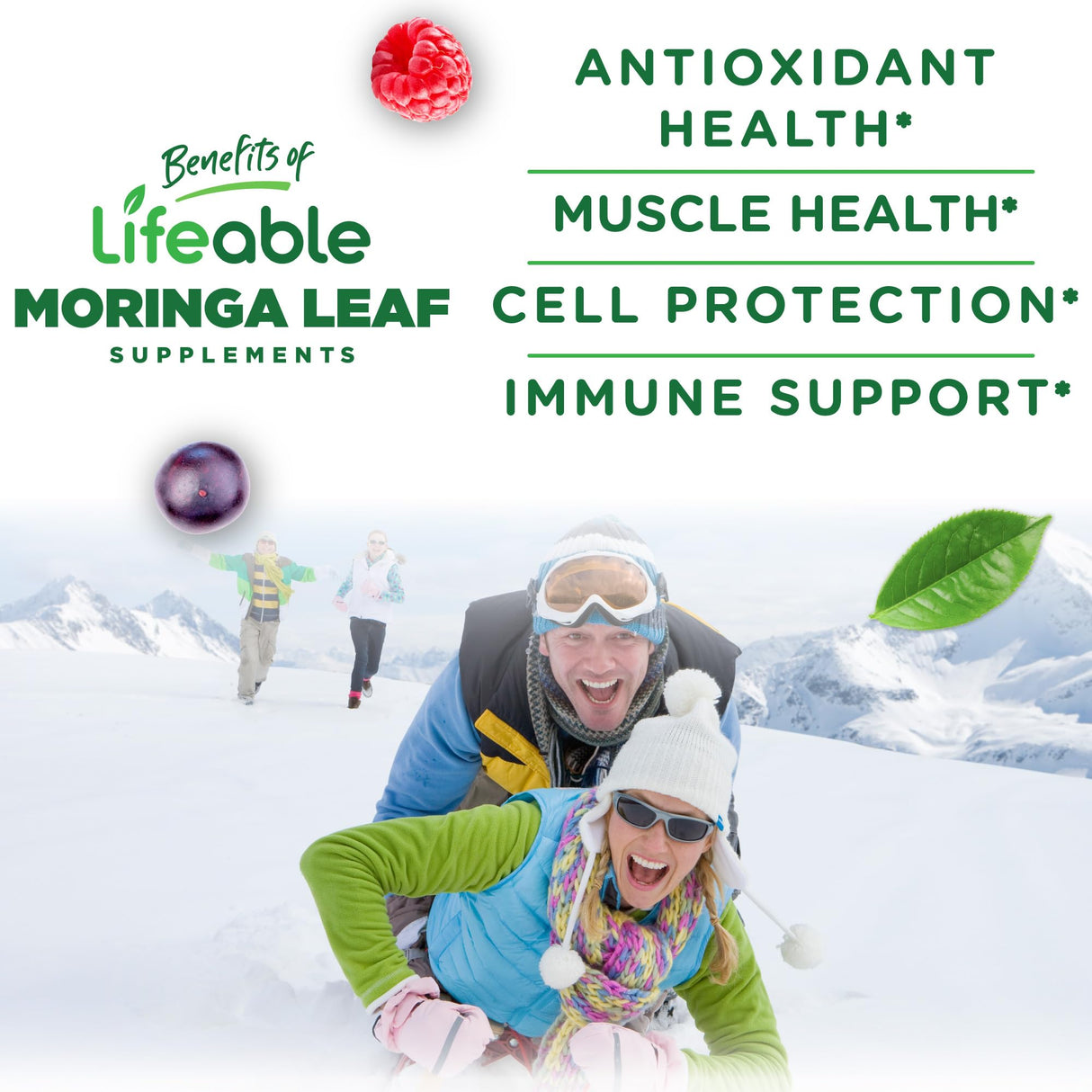 Lifeable Moringa Gummies for Adults | 4000mg Moringa Extract | Great Tasting Moringa Supplement | Antioxidant Superfood for Men Women | 60 Gummies