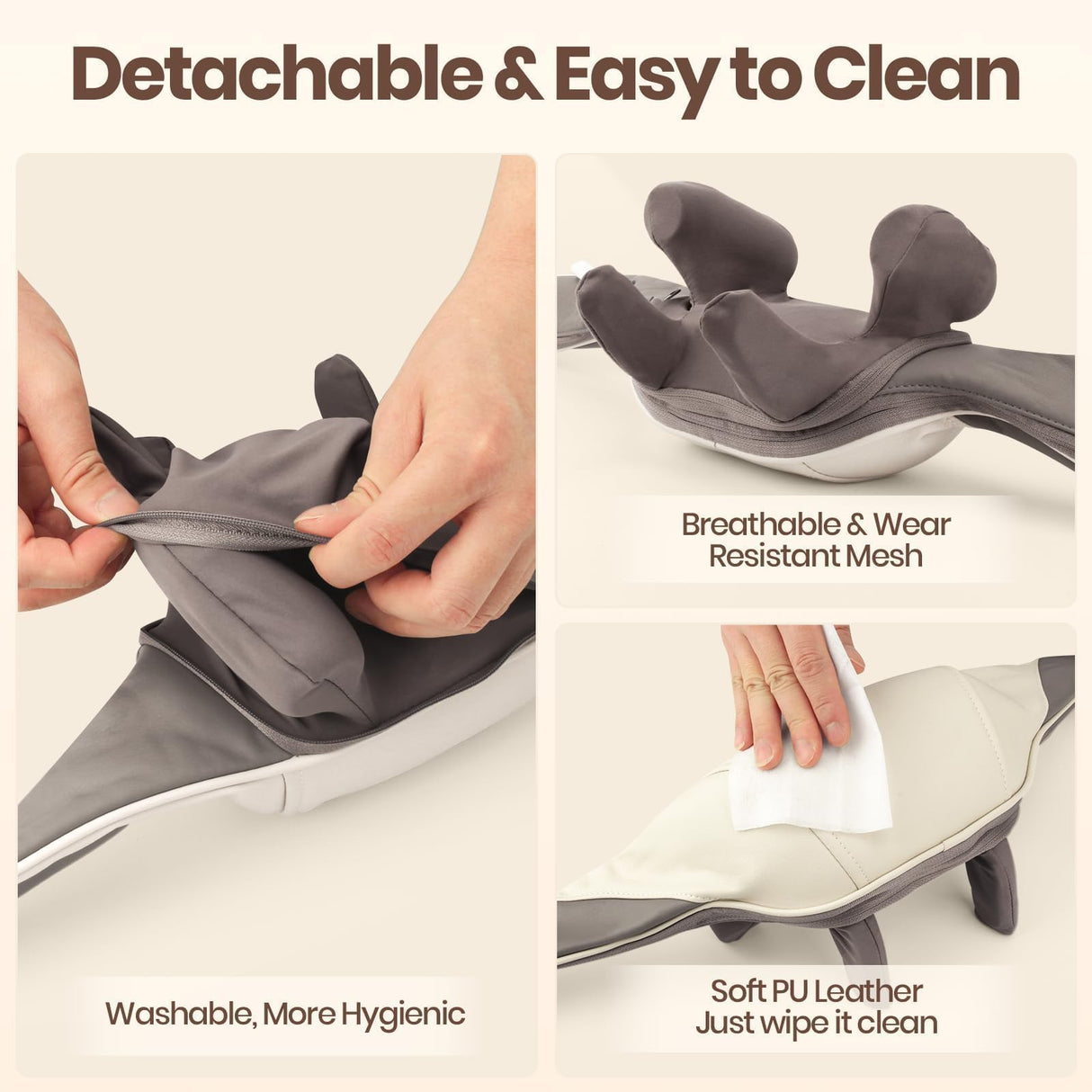 LCMWB Brushless Neck Massager with Heat, Cordless 6D Professional Neck Massager for Pain Relief Deep Tissue, Ergonomic Kneading Back Shoulder Massagers with 2 Modes/Speeds, Fathers Day Gift