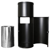 Monkey Movement Black Stainless Steel Floor Stand Wipe Dispenser with Built-in Trash Can - Fits Wipes on Rolls - Perfect for Fitness Clubs, Schools/Daycares, Commercial and Residential Facilities