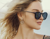 SPUNKYsoul 3 Circle Earrings for Women - Handmade, Lightweight 2-Inch Dangle - Bohemian Earrings - Trendy, Vintage, Unique Jewelry - Ideal for Weddings & Gifting - 3-toned(Gold, Silver, Copper)