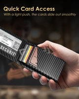 2026 Wallet for Men - RFID Blocking Slim Minimalist Wallet, Carbon Fiber
