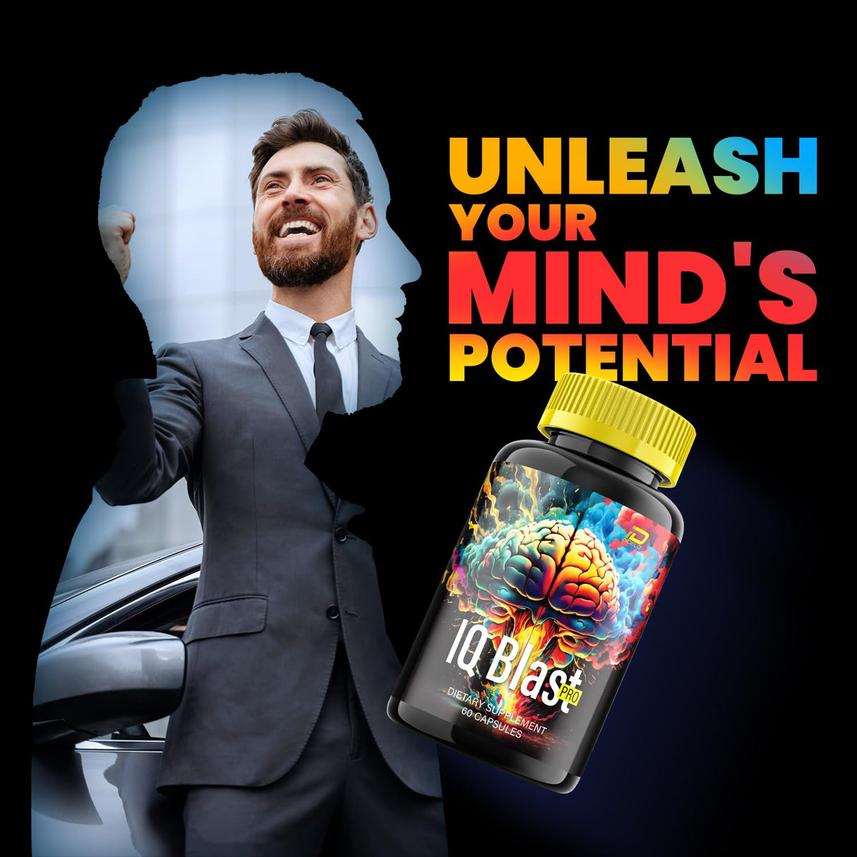 IQ Blast Pro Brain Supplement Capsules – IQBlast Pro All-Natural Maximum Strength Formula for Enhanced Memory and Focus Pills, IQ BlastPro Support and Reviews (1 Pack – 60 Capsules)