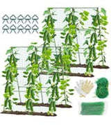 2PCS Cucumber Trellis for Climbing Plants Outdoor, Garden Trellis for Raised Bed Garden,Vegetable Grow Supports with Climbing Net for Tomato Bean Squash, Grape Zucchini (2PCS)