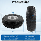 OEBYZWSL 10" 4.10/3.50-4 Flat Free Tire & Wheel, 5/8" Bearings, 2-Pack