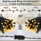 CXLHO Clear Christmas Lights 66FT 200 Incandescent Bulbs Warm White Mini Lights with Black Wire for Christmas Tree, Garland, Thanksgiving, Wedding, Party, Home, Indoor & Outdoor Festival Decoration