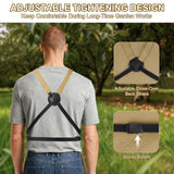 ZIOZERTT Garden Apron,Harvest Apron with Drawstring Bag and Pockets for Women and Men,Canvas Gardening Tool Belt, Gardening Gifts for Mom,Dad,Brown