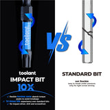 toolant Impact Torx Bit Set 10pcs (TT25), 1/4 Hex-Shank S2 Steel Security Torx Bit Set, Tamper Proof Star Bit Set with CNC Machined Tips, 6" Long with Magnetic Impact Bit Holder and Storage Box
