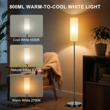 FRIDEKO HOME Floor Lamp, 9W 800LM Color Changing Smart Lamp with Music Sync, App & Remote Control, Adjustable Brightness & Color Temperature Standing Light for Living Room Bedroom Gaming, Beige Shade