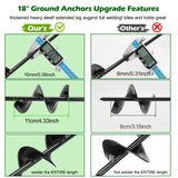 hannger 4 Pack 18" Heavy Duty Ground Anchors Shed Anchor Kit with 3/16" Galvanized Cable, Swing Set Anchors Trampoline Stakes for Shed Canopy Gazebo Carport Tent