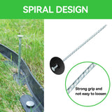 EISENSP 8 Inch Heavy Duty Landscape Stakes with Gasket Caps - 200 Sets Galvanized Spiral Garden Spikes Kit for Securing Weed Barrier Fabric, Artificial Turf, Tent and More