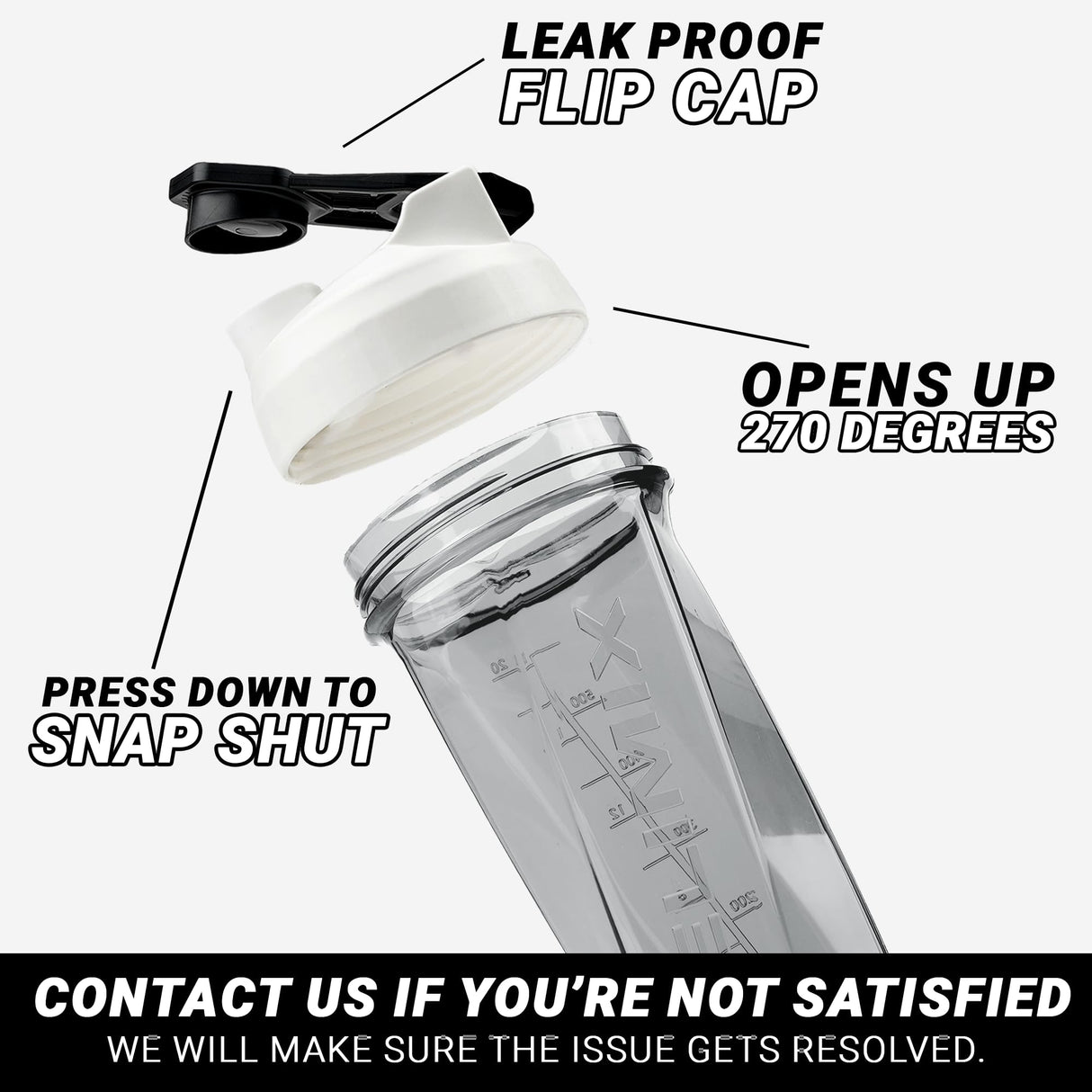 HELIMIX 2.0 Vortex Blender Shaker Bottle Holds upto 28oz | No Blending Ball or Whisk | USA Made | Portable Pre Workout Whey Protein Drink Shaker Cup | Mixes Cocktails Smoothies Shakes | Top Rack Safe