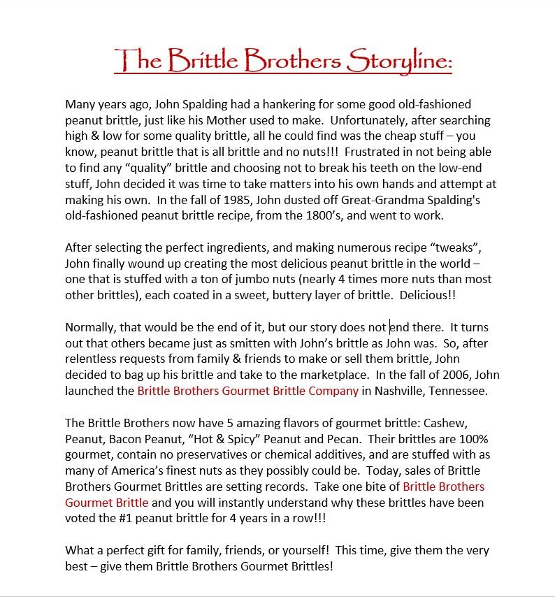 Brittle Brothers Peanut Brittle - Nashville Tennessee Voted #1 More Nuts Less Sugar Gift Set Cashew Pecan Bacon Corporate Christmas Mother Father Birthday Chocolate Sweet Snack Treateet Candy