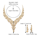 BriLove Wedding Bridal Necklace Earrings Jewelry Set for Women Champagne