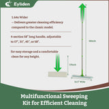 Eyliden 16.5" Large Sweeper Mop, 3 Types of 22 Disposable Dry & Wet Cloths
