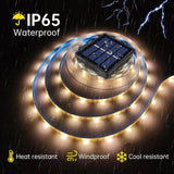 Solar LED Strip Lights Outdoor String Light Waterproof 20FT 180LED Cuttable Tape Rope Solar Lighting for Garden Path, Deck, Yard, Stair, Step, Christmas Decorative Lighting 2 Packs