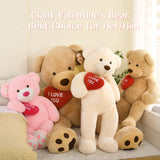 BENINY Giant Teddy Bear 52" - Big Stuffed Animal with Heart - Large I Love You Teddy Bear Plush Toys for Kid Christmas Birthday - Valentines Bear Gift for Girlfriend Wedding