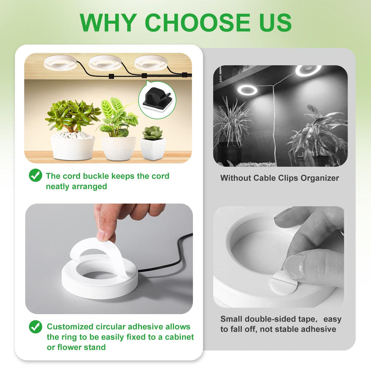 3 Head White Halo Angel Ring Ceiling LED Plant Growth Lights for Shelf, 3000K+6000K Full Spectrum Grow Lamps for Plant Growth Indoor Plants with 6/12/16H Timer, 3 Spectral Modes, 10 Dimmable Levels