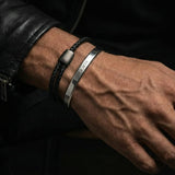 Forge & Foundry Trinity Men's Adjustable Black Braided Leather Bracelet