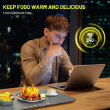 Food Warming Mat, Fast Heating Warming Mat for Food, Portable Electric Warming Tray for Parties Buffet with 4 Hours Timer Setting, Roll Up Food Warmer Mat