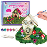 Fairy House Craft Kit for Kids, DIY Wooden Fairy Garden Kit with Paints & Decorations, Arts & Crafts for Kids, Creative Activity, Birthday Gift for Girls Ages 5 6 7 8–12