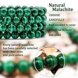 DAZCOLO 8mm Natural Crystal Stretch Bracelet (Malachite)