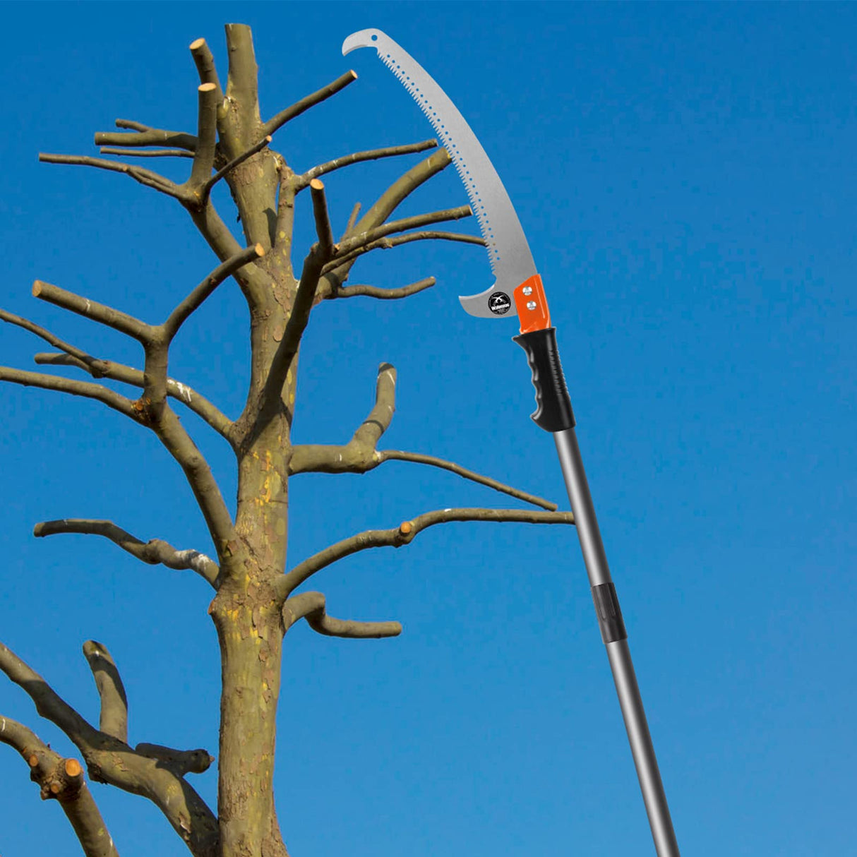 14FT Pole Saw for Tree Trimming 2-in-1 Hand Saw Steel Blade Extension Pole