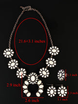 TOPACC 3 Pcs White Turquoise Jewelry for Women Western Necklace Cowgirl Earrings Boho Ring Indian Jewelry Set for Country Concert Outfit