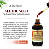 J.CROW'S® Lugol's Solution of Iodine 2% 2 oz (2 Bottle) – Premium Iodine & Potassium Iodide Liquid, Gluten &, Alcohol-Free Natural Brine Extract, No Expiration