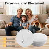 Smoke Detector Smoke and Carbon Monoxide Detector Smoke Detector Carbon Monoxide detectors 10-Year Battery Life, Battery-Powered Smoke and Carbon Monoxide Alarm Combination 1 Pack