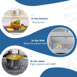 Bestjing Silicone Sink Protectors for Kitchen Sink with Center Drain - 29.7"x 15.5" Kitchen Protector Accessory, Non-Slip Heat Resistan Mat for Bottom of Farmhouse Stainless Steel Porcelain (Gray)