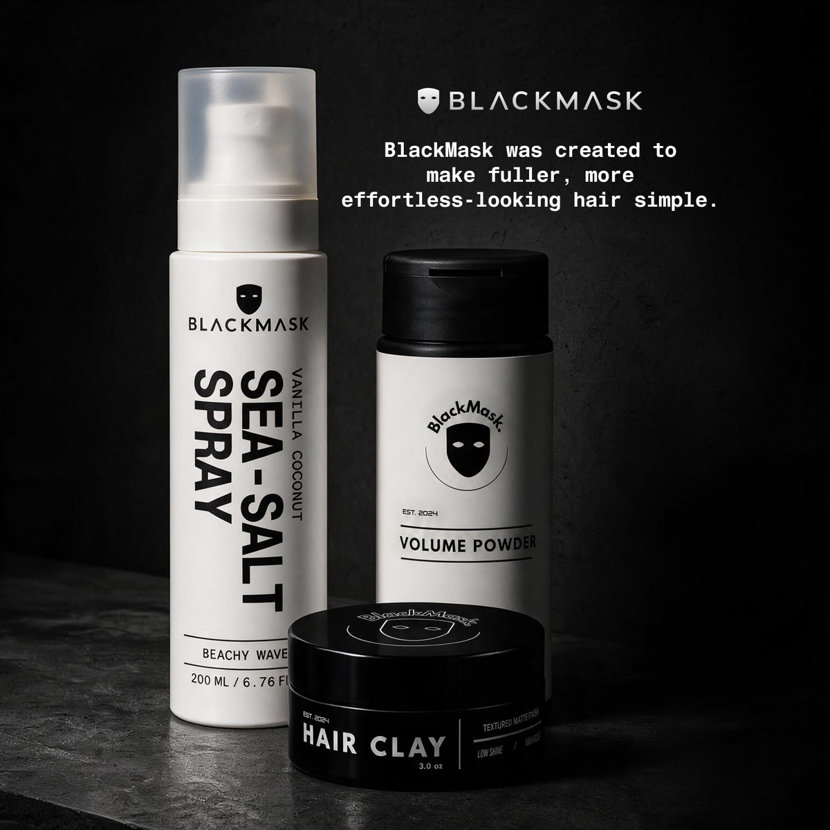 BlackMask Hair Clay for Men, Strong Hold Hair Styling Clay, 3.52oz (1 Pack)
