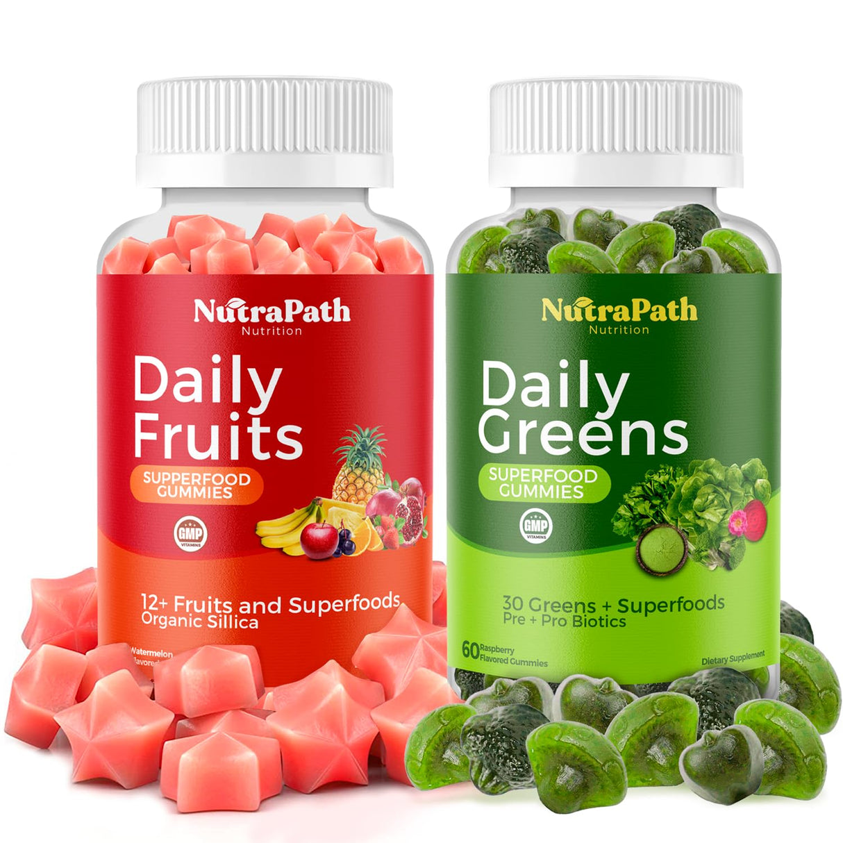 NutraPath Superfood Fruits and Veggies Gummies (120 Chews), 12+ Superfruits & 30 Veggies, Fruit & Herbs, Fruit and Vegetable Vitamins, Non-GMO, Pectin-Based, Gluten-Free