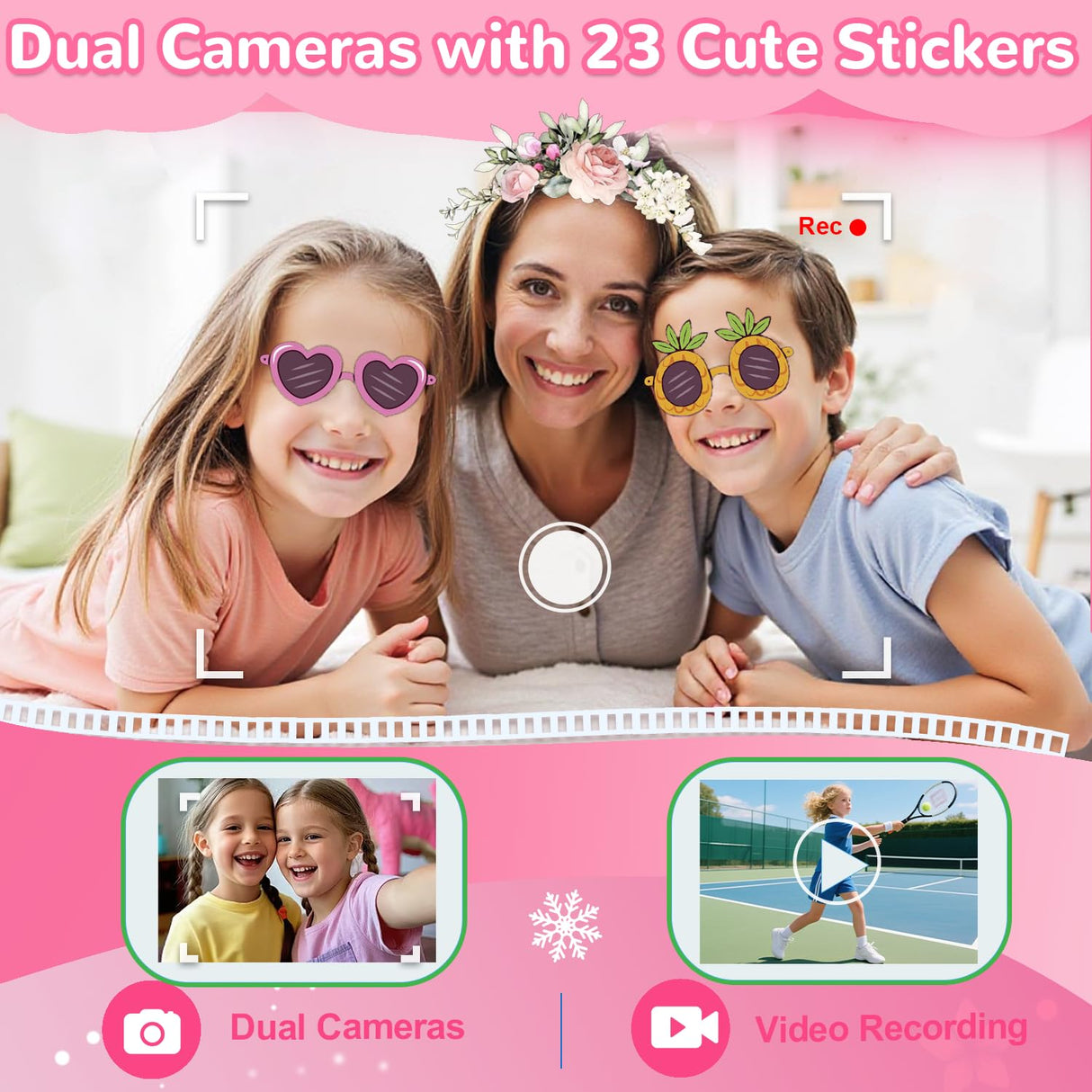 Lapare Kids Smart Phone for Girls, Christmas Birthday Gifts for Girls Age 3-10,Kids Toys Cell Phone, Toddler Learning Play Toy Phone with Dual Camera, Game, Music Player and More (32G)